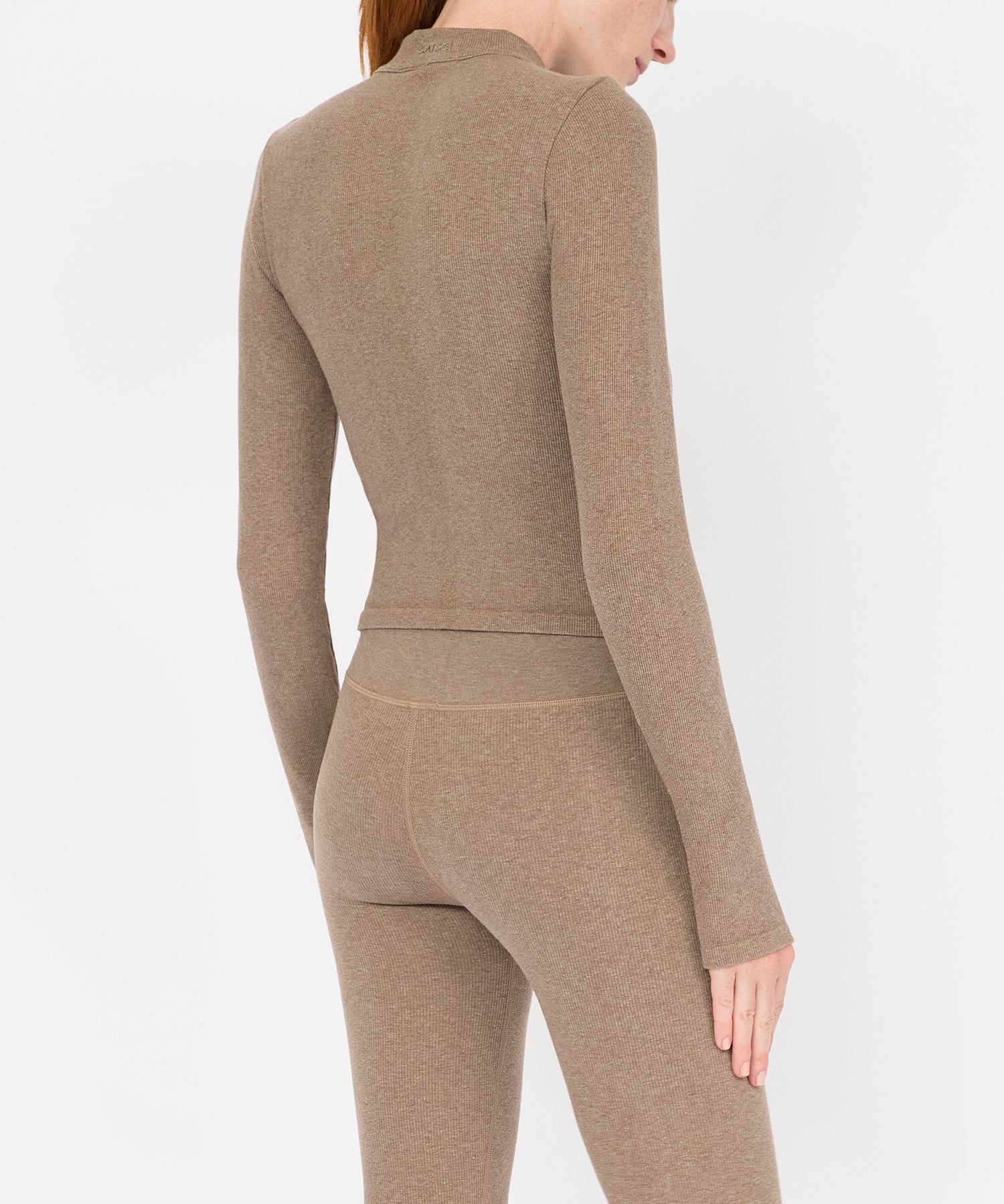 Tilda Crop Full Zip Jacket - Hazelnut Mélange