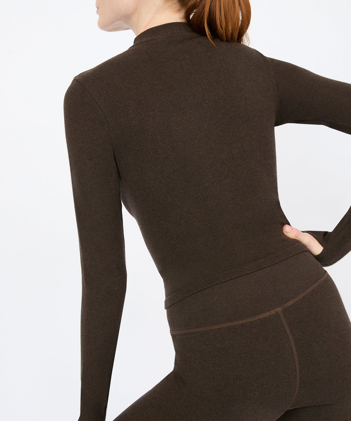 Tilda Crop Full Zip Jacket - Sepia Mélange