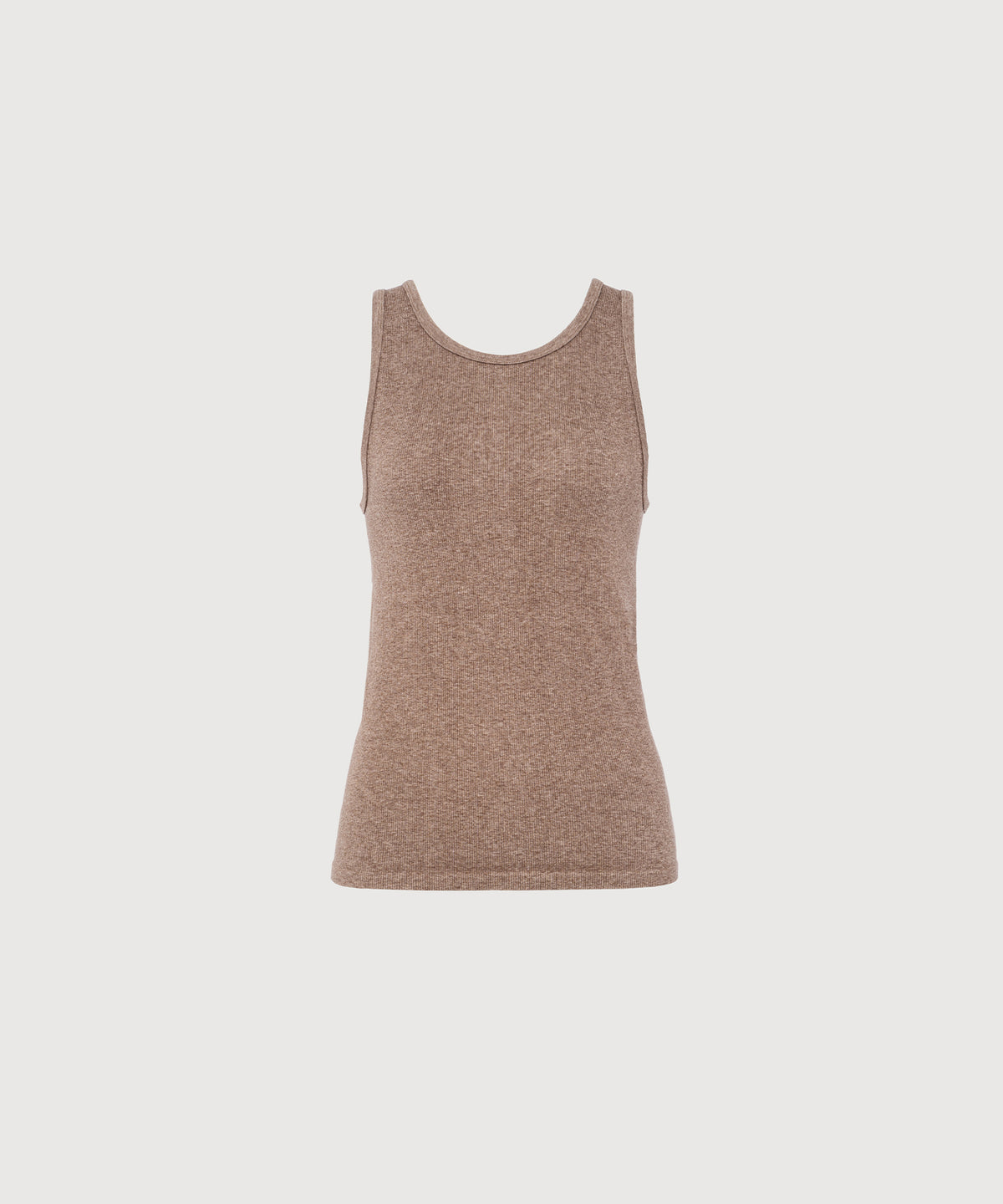 Carly High Neck Tank - Hazelnut Mélange