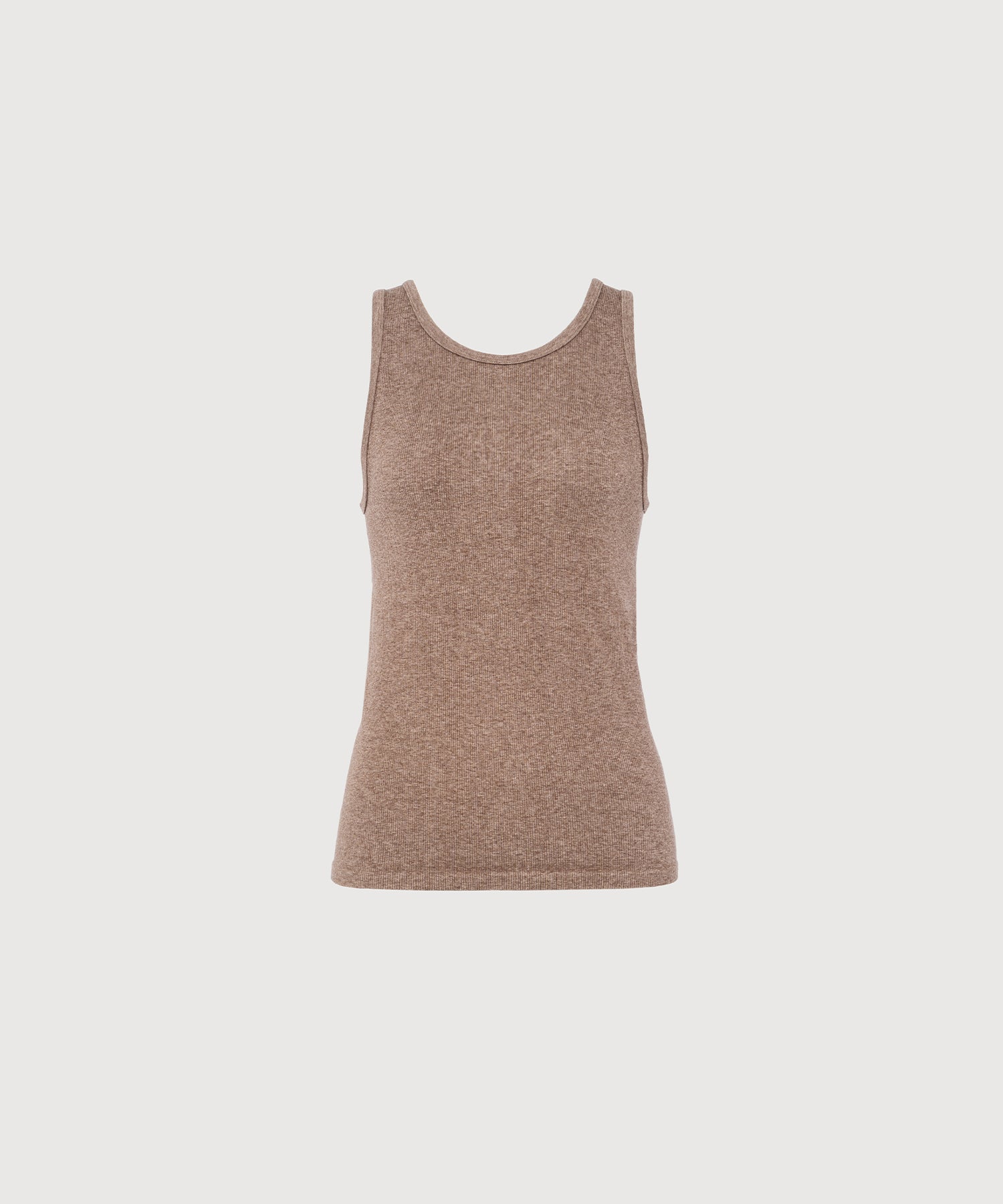 Carly High Neck Tank - Hazelnut Mélange