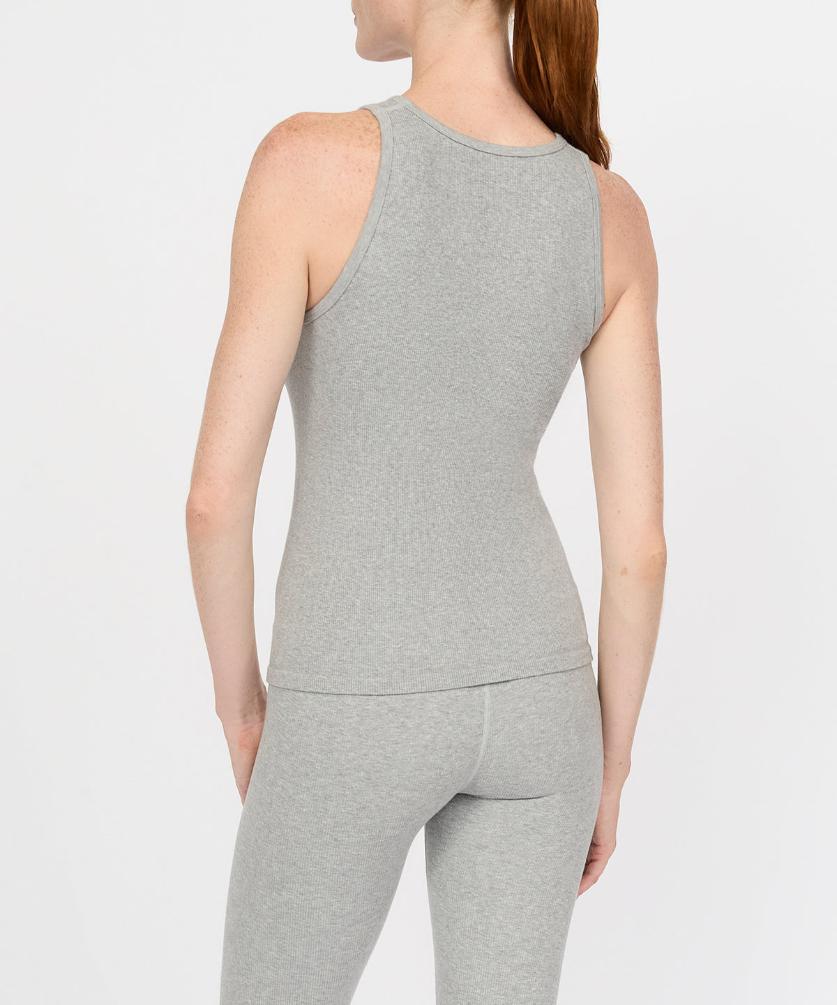 Carly High Neck Tank - Grey Mélange