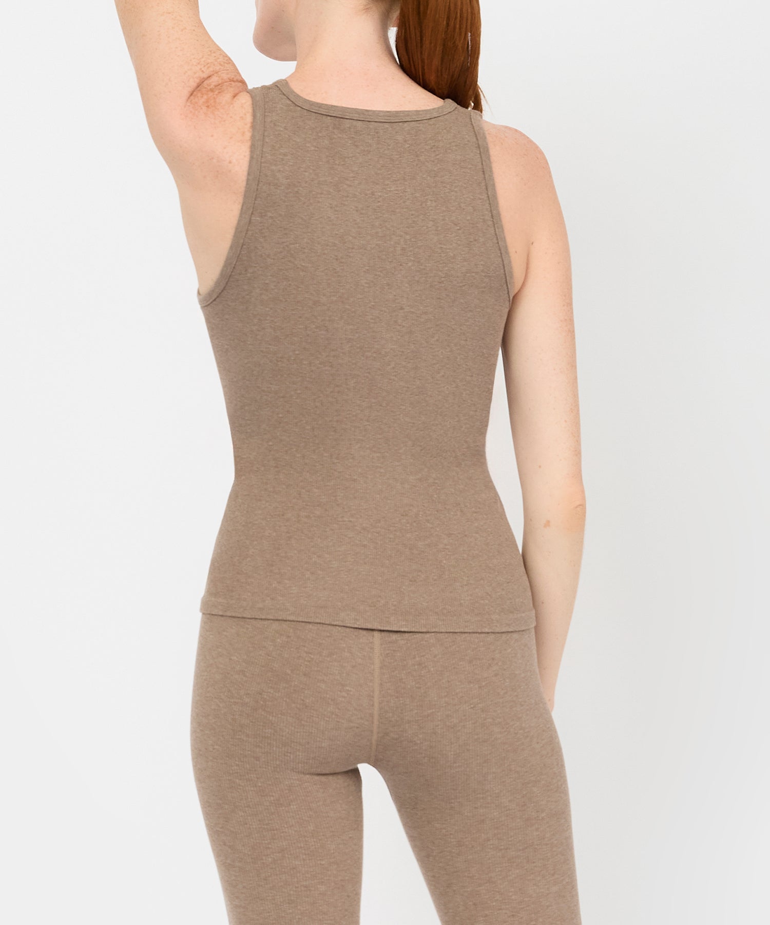 Carly High Neck Tank - Hazelnut Mélange