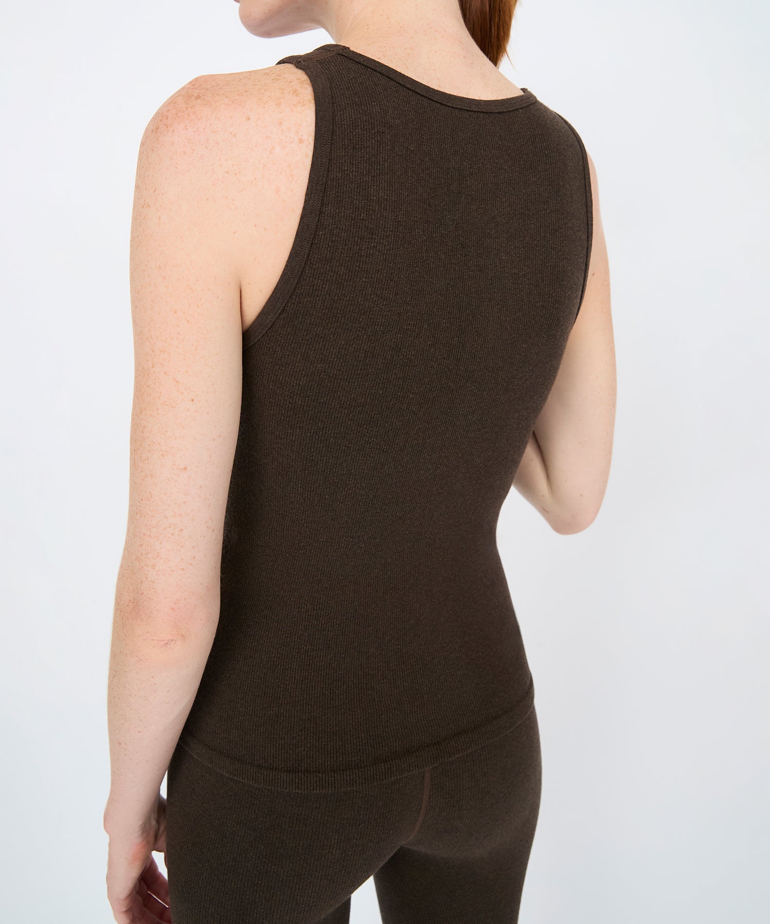 Carly High Neck Tank - Sepia Mélange