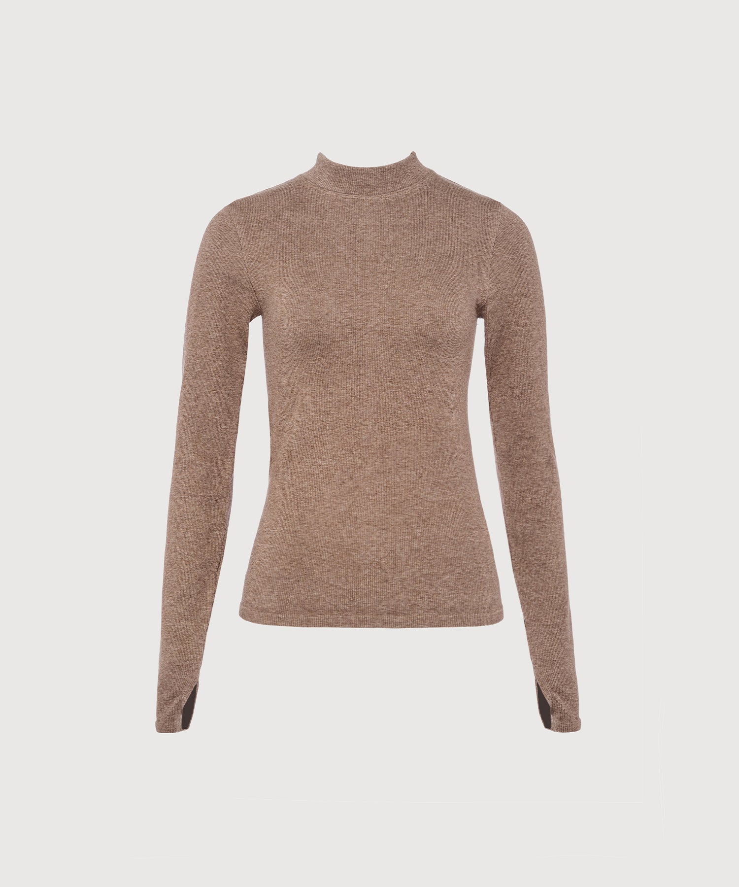Eve Turtleneck Top - Hazelnut Mélange