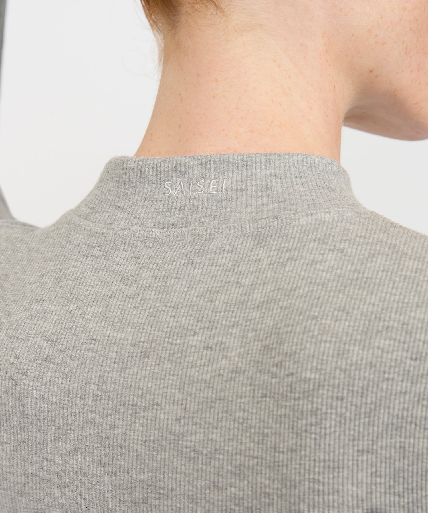 Eve Turtleneck Top - Grey Mélange