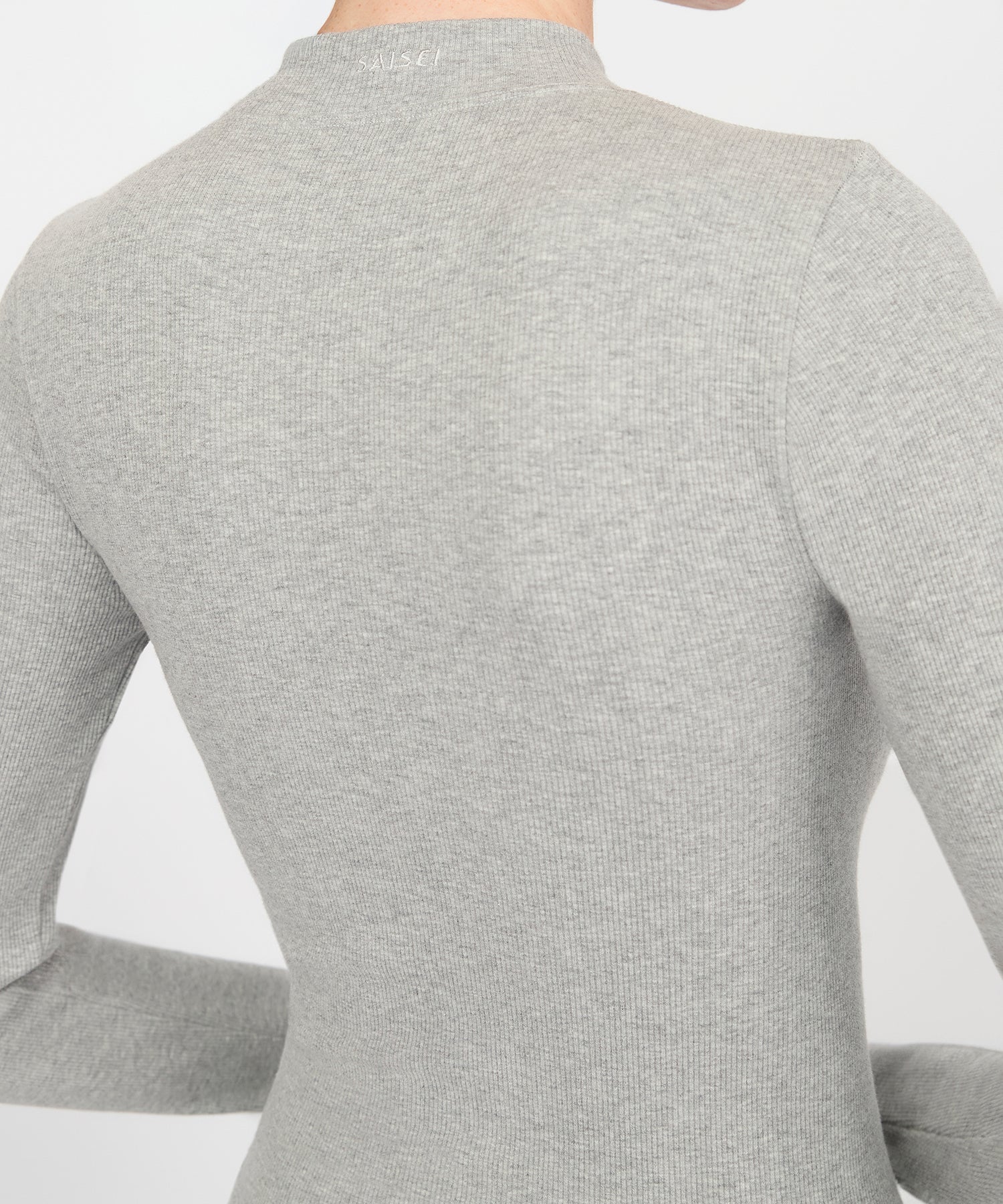 Eve Turtleneck Top - Grey Mélange