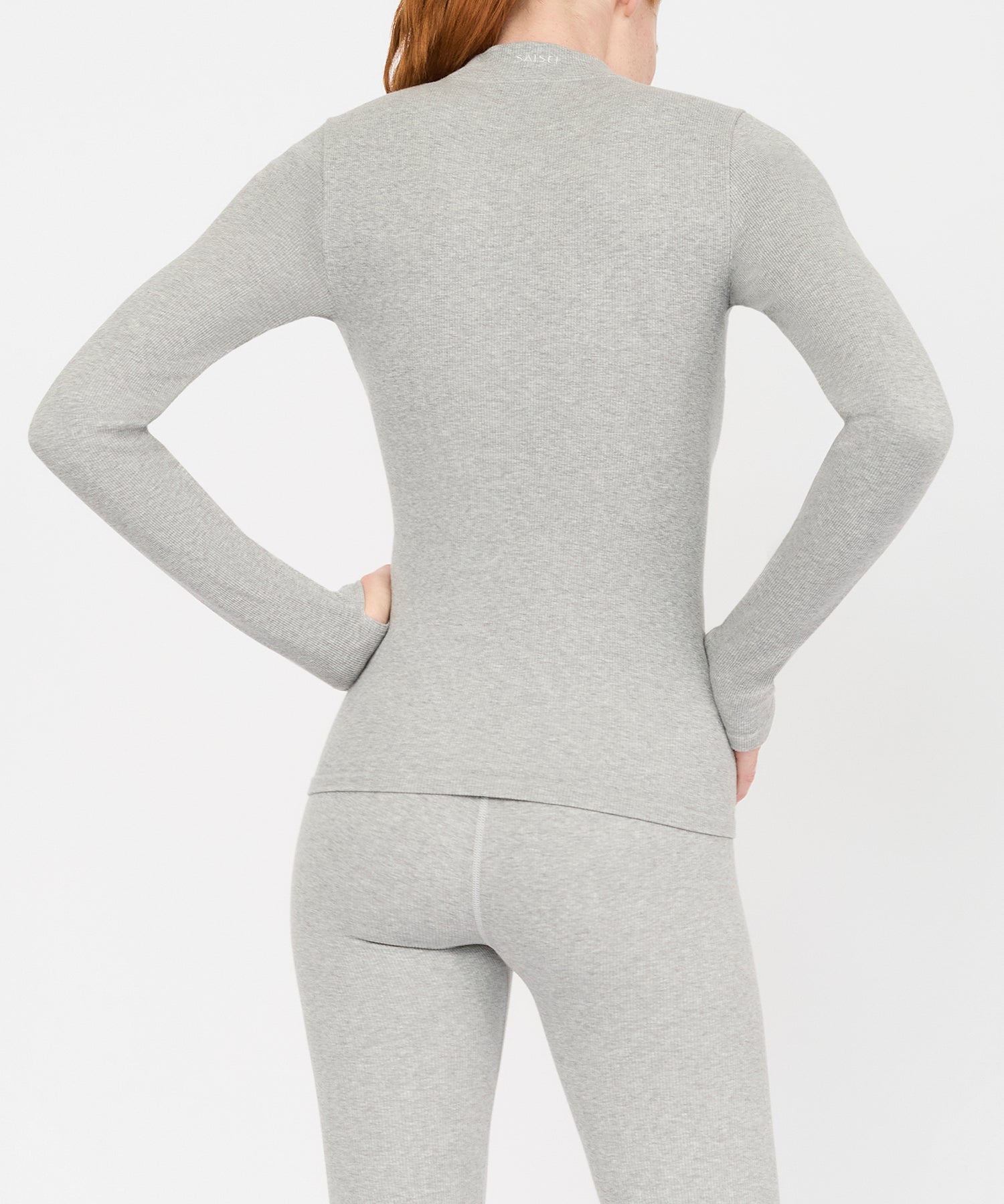 Eve Turtleneck Top - Grey Mélange