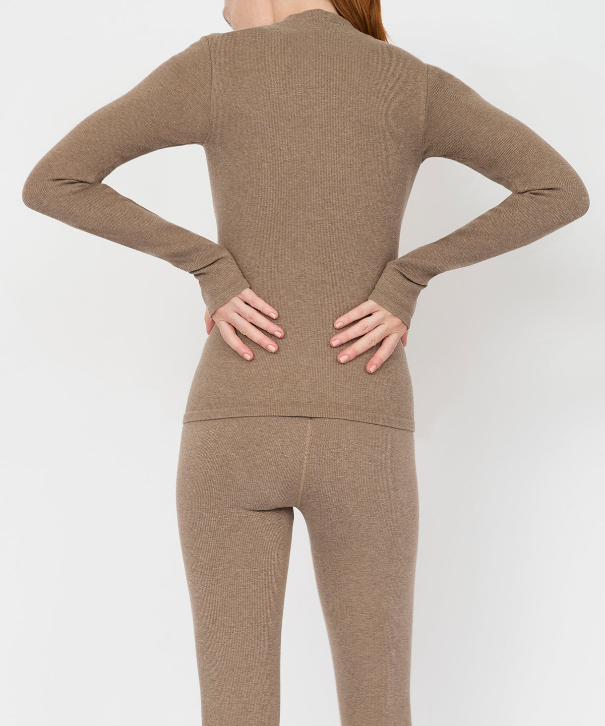 Eve Turtleneck Top - Hazelnut Mélange