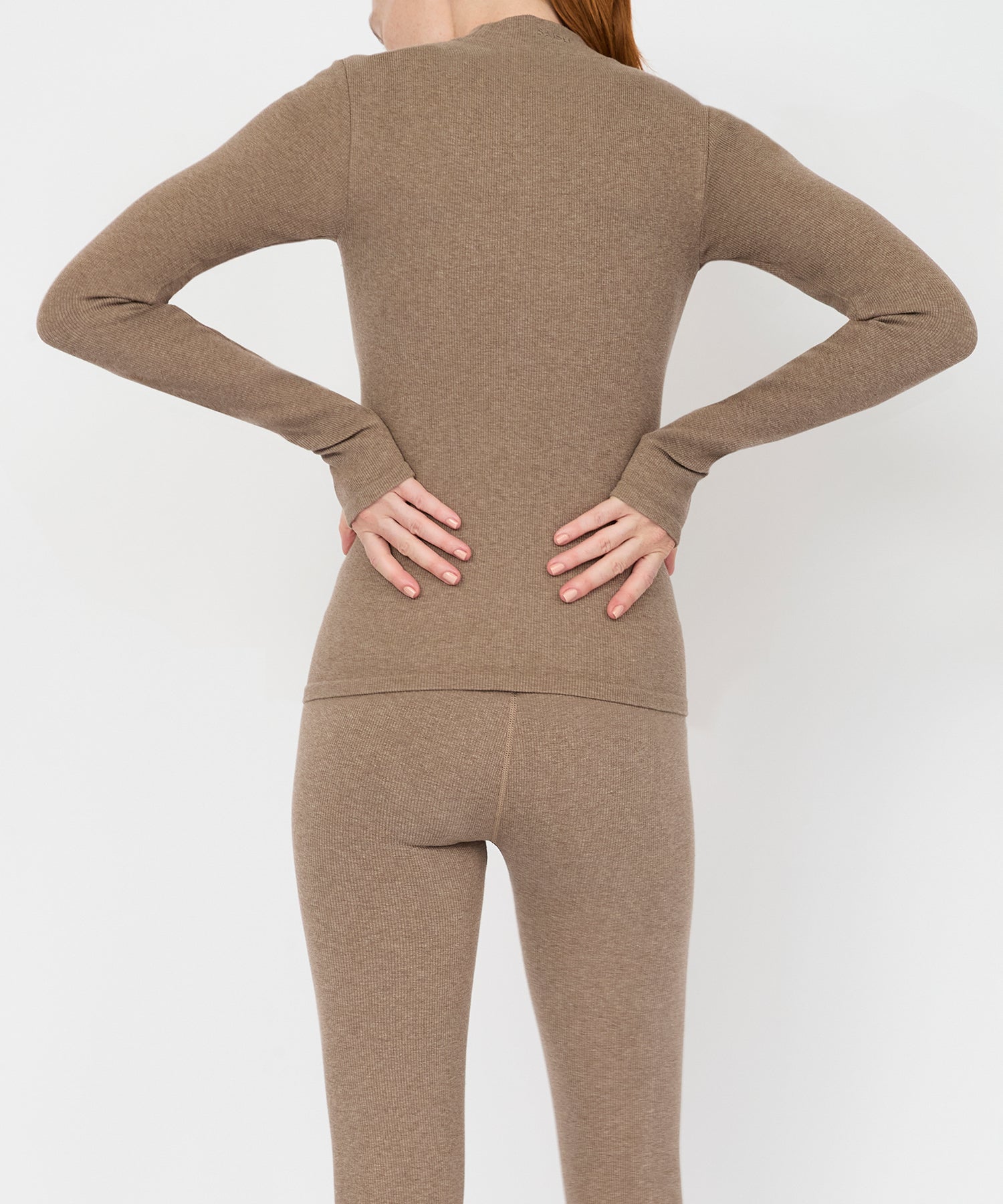 Eve Turtleneck Top - Hazelnut Mélange
