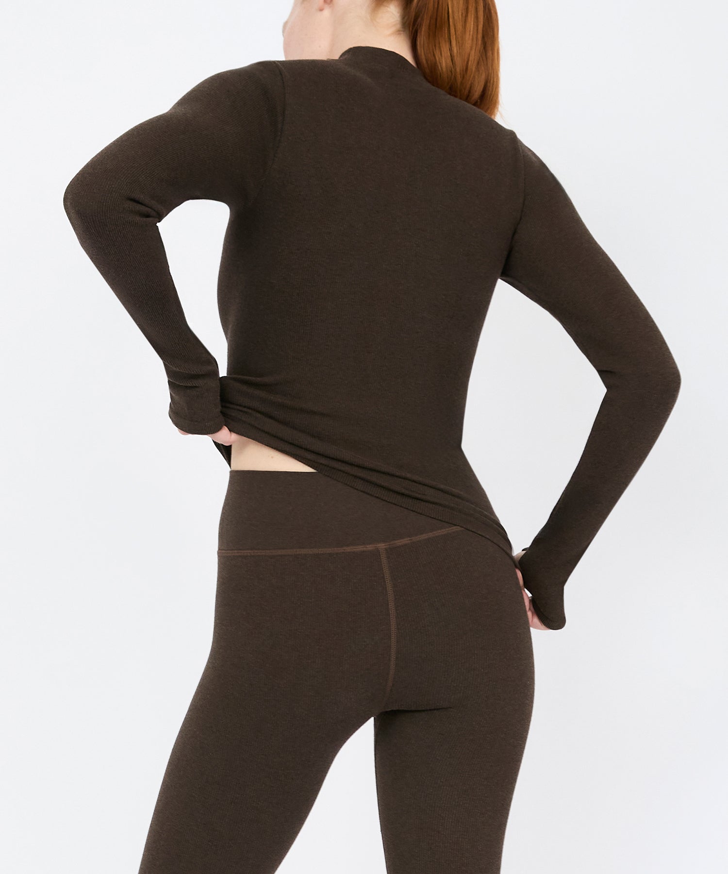 Eve Turtleneck Top - Sepia Mélange