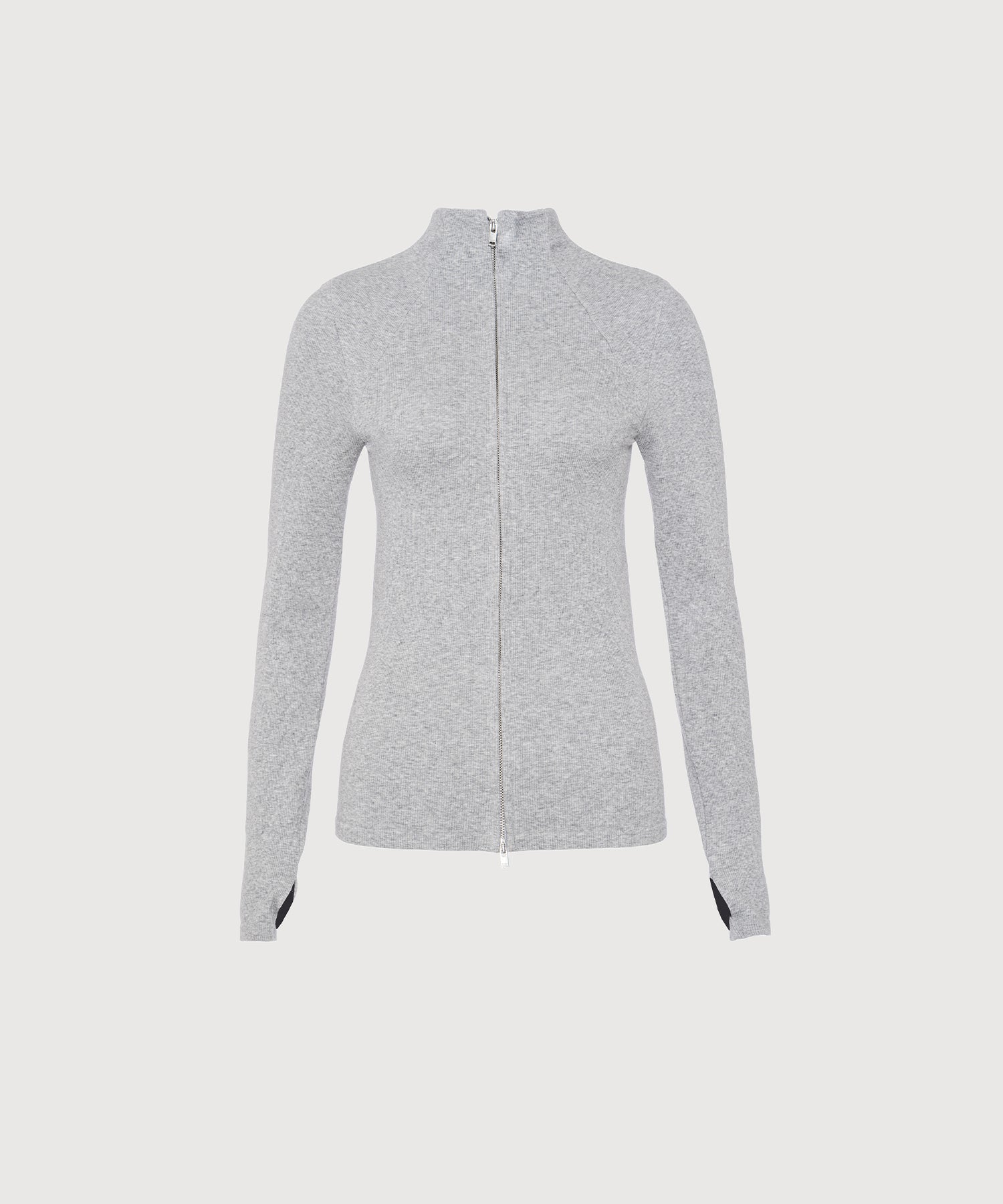 Juliette Seam Full Zip Jacket - Grey Mélange