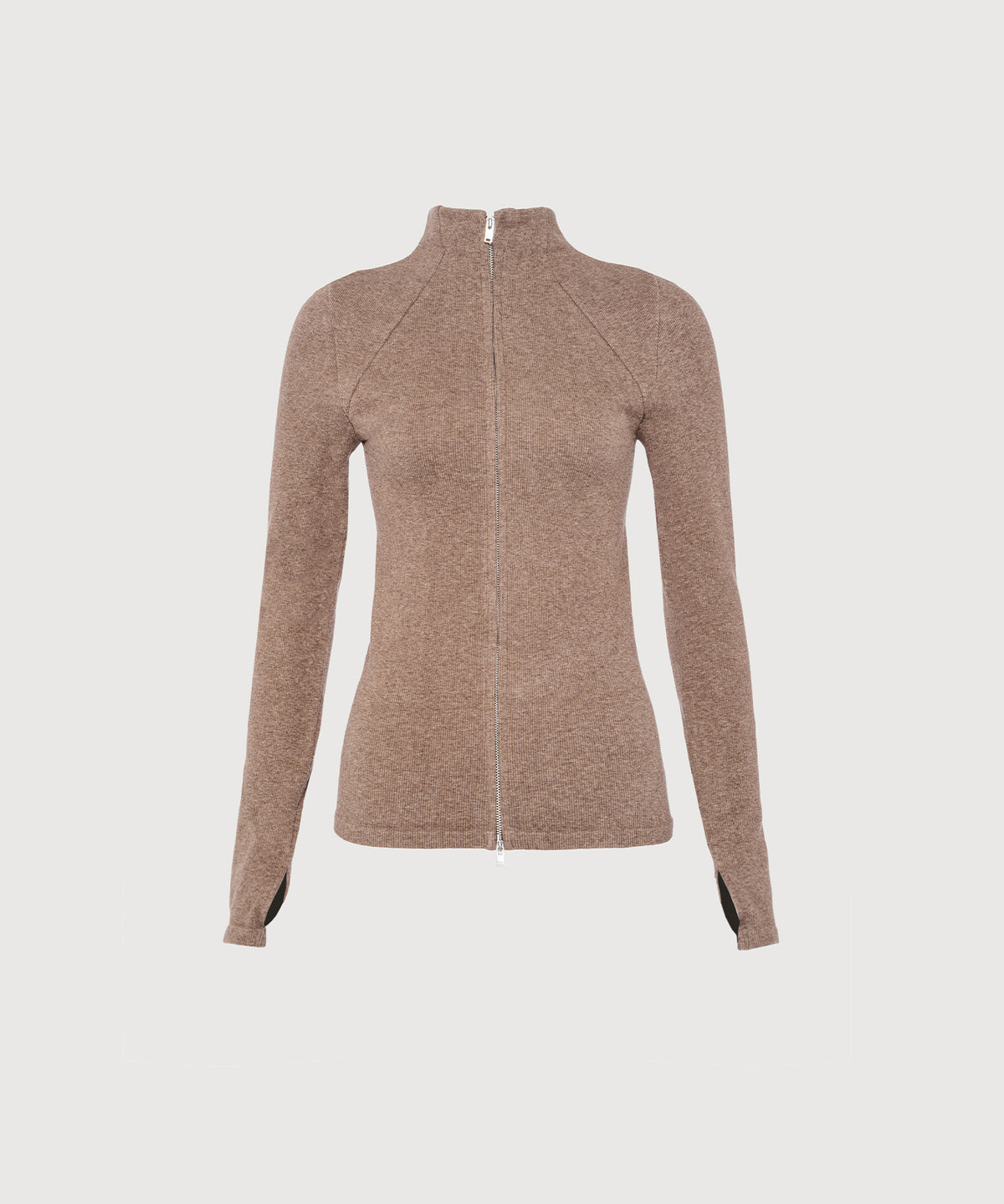 Juliette Seam Full Zip Jacket - Hazelnut Mélange