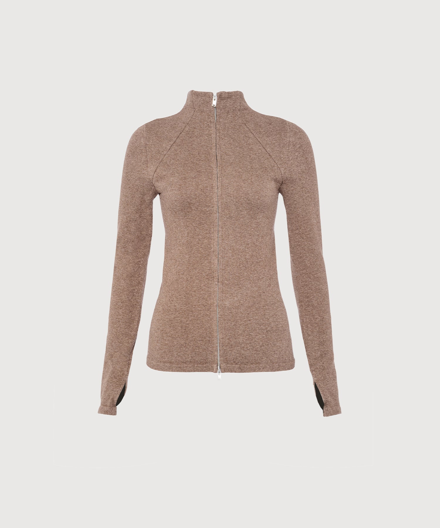 Juliette Seam Full Zip Jacket - Hazelnut Mélange