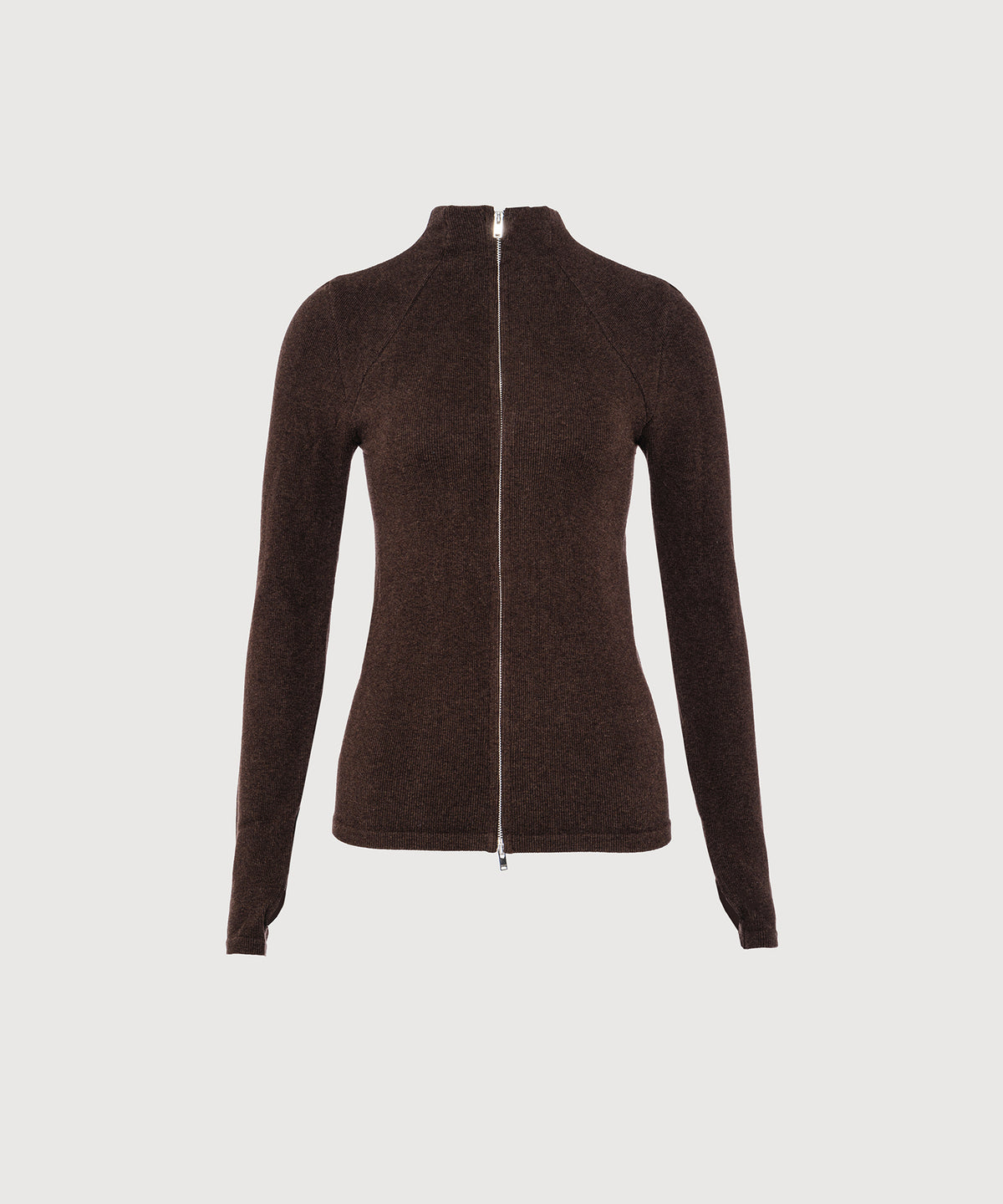 Juliette Seam Full Zip Jacket - Sepia Mélange