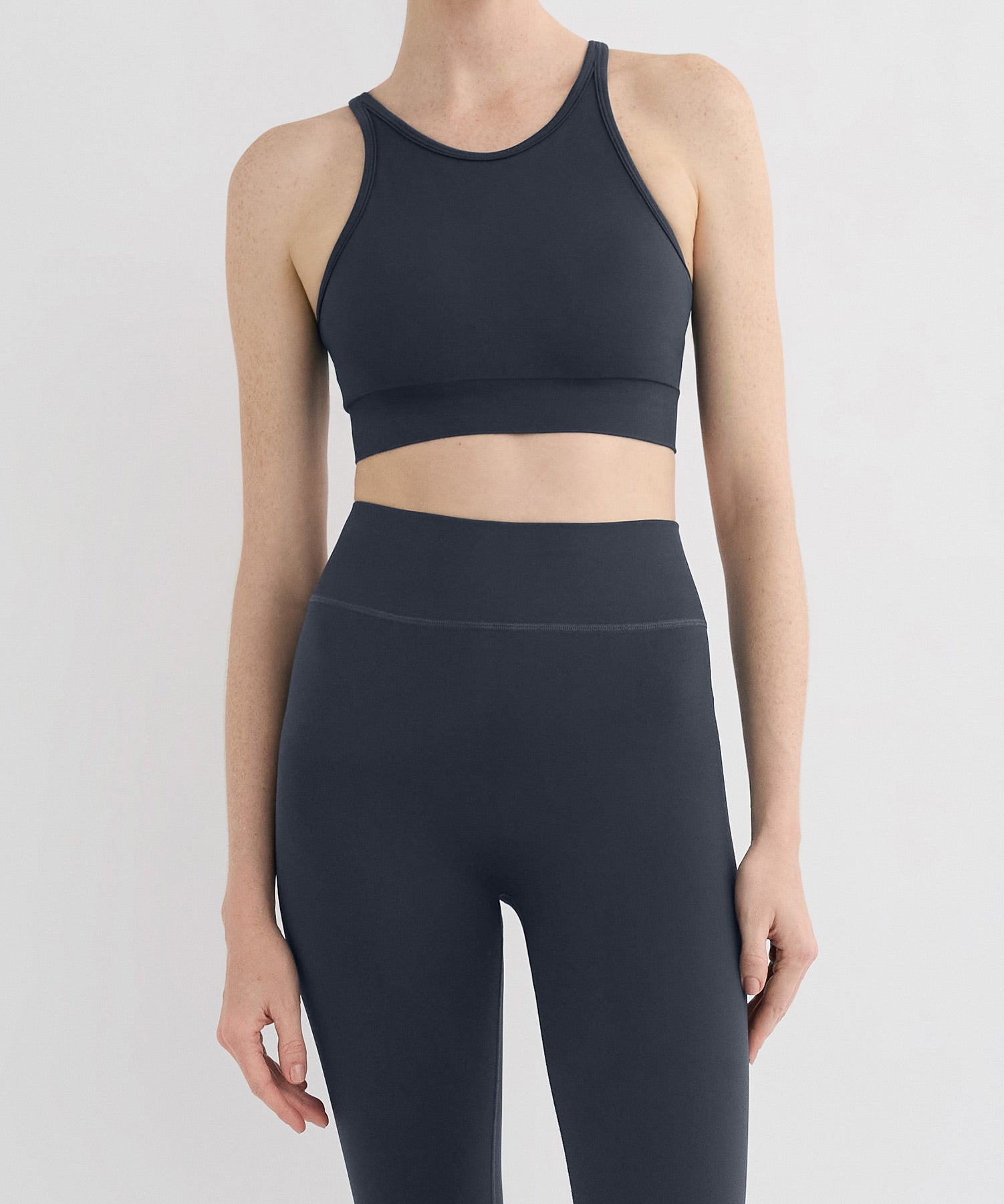 Performance High Neck Sports Bra - Navy