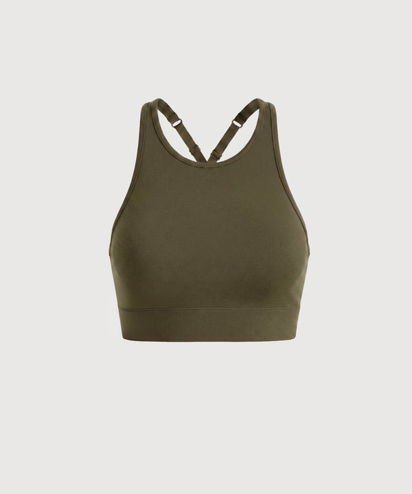 High Neck Movement Bra - Olive