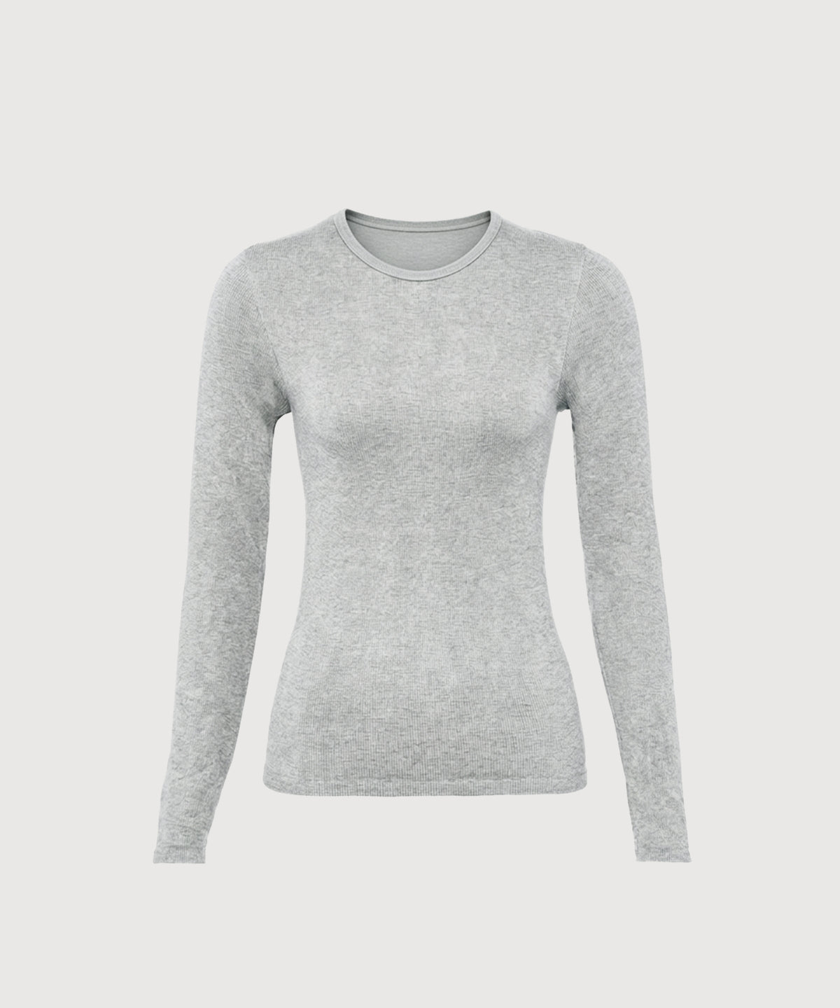 Anja Long Sleeve Top - Grey Mélange