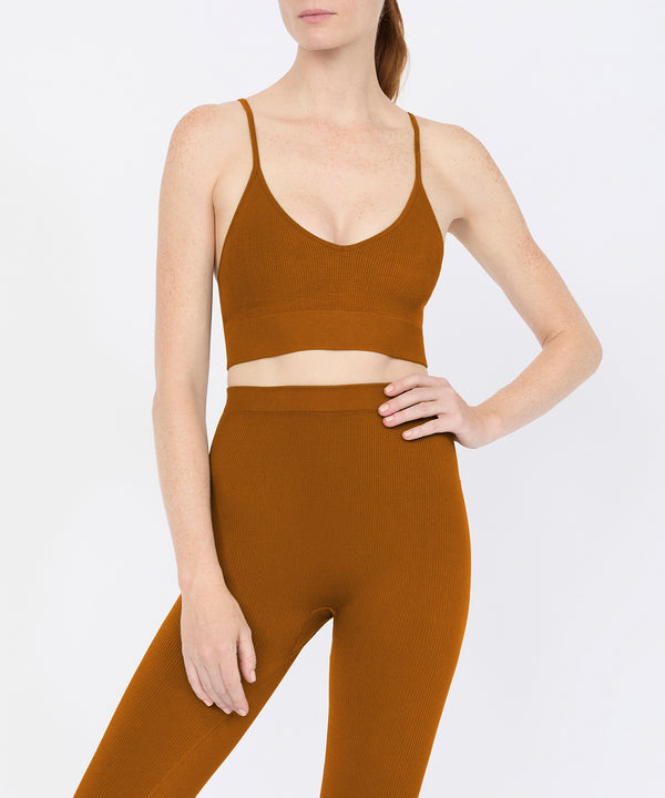 Bianca Rib Bralette - Terracotta