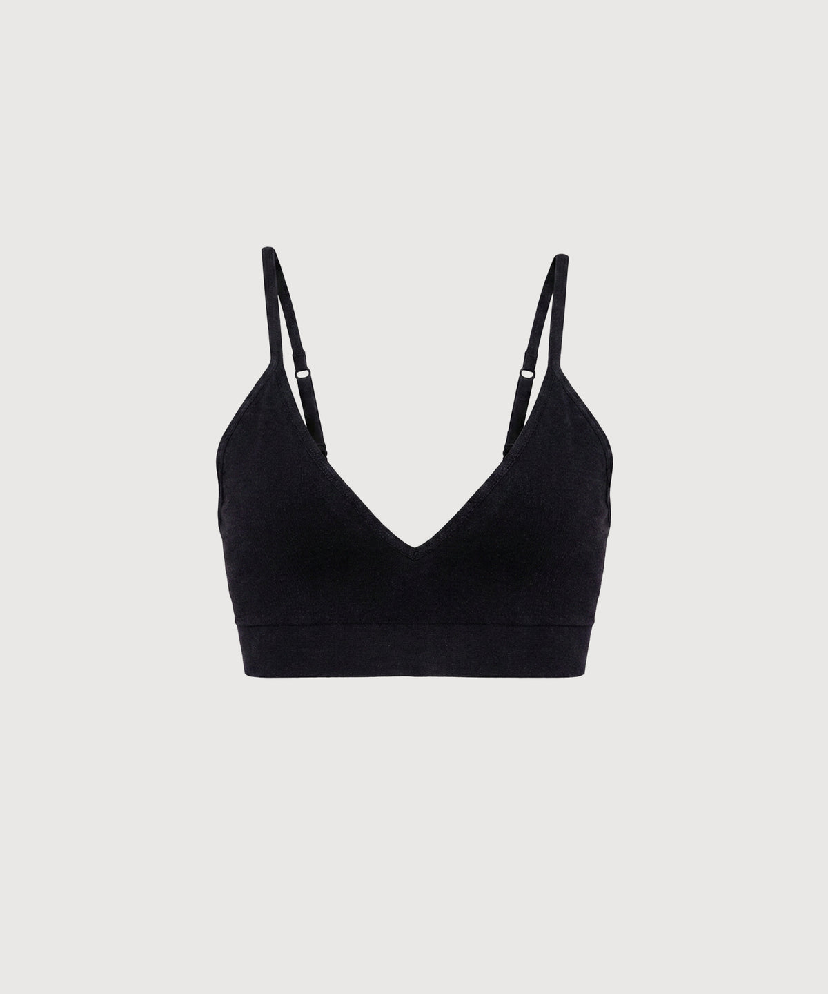 Seamless Cotton Triangle Bra - Washed Black
