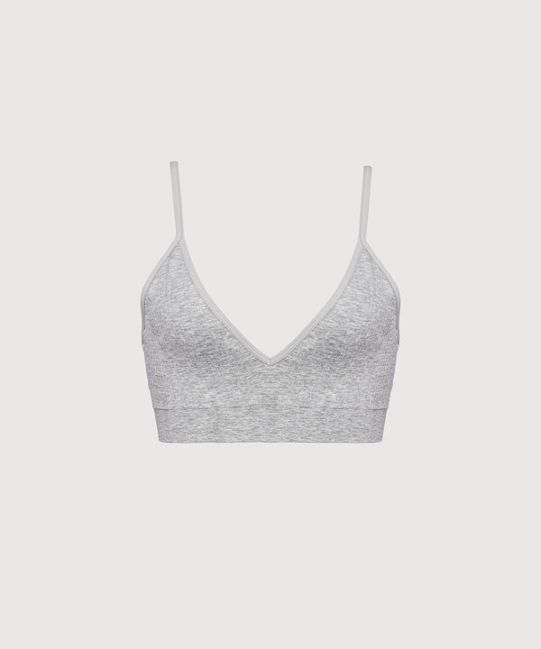 Seamless Cotton Triangle Bra - Heather Grey