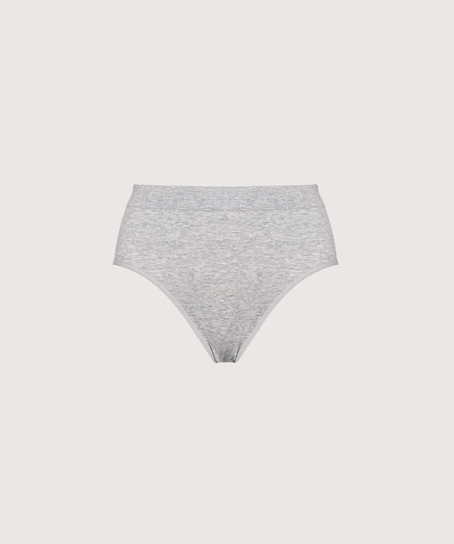 Seamless Cotton High Waist Brief - Heather Grey