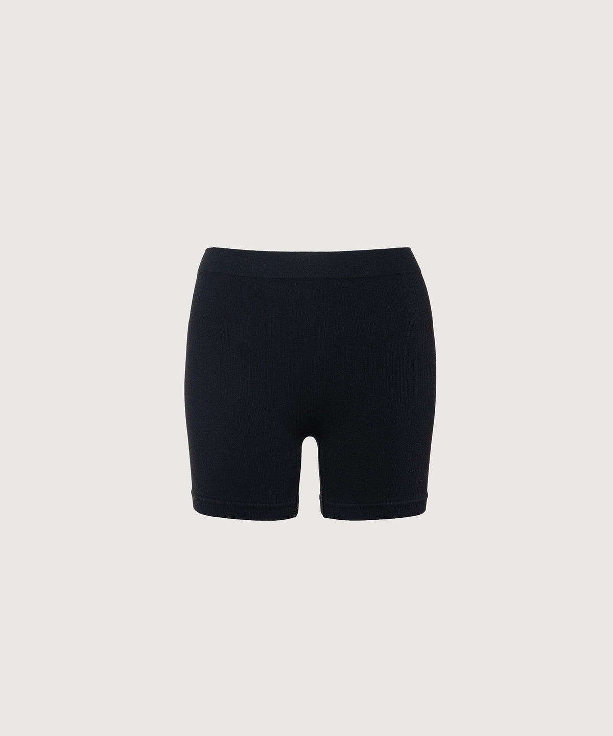 High-Rise Seamless Cotton Boyshorts - Black