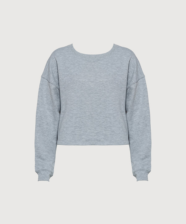 Avery Cropped Jumper - Heather Grey