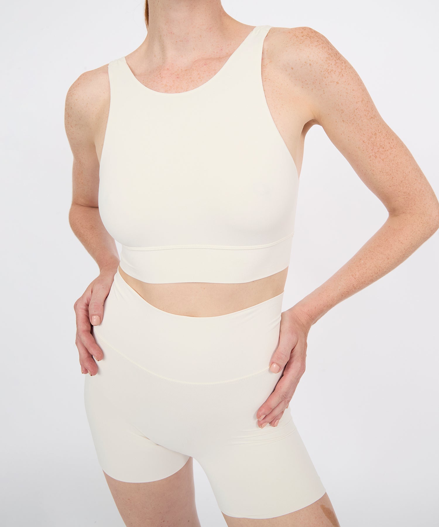 High Neck Bra Top - Pearl