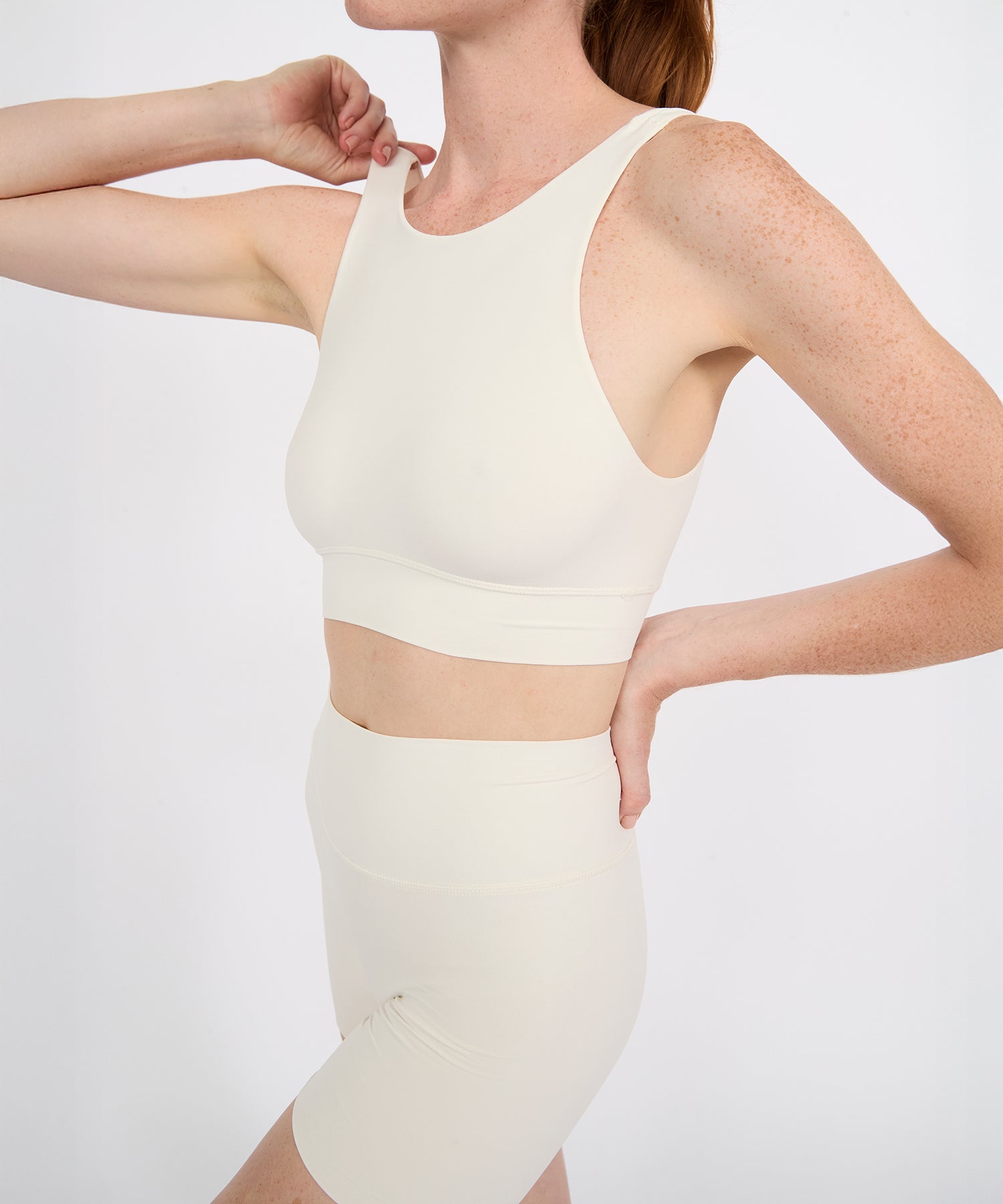 High Neck Bra Top - Pearl