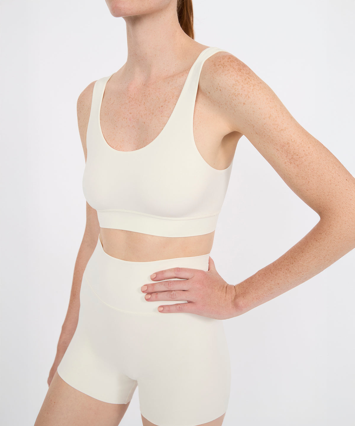 Double Scoop Bra Top - Pearl