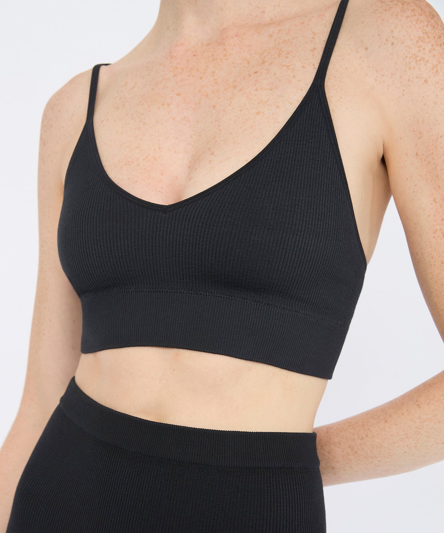 Bianca Rib Bralette - Black