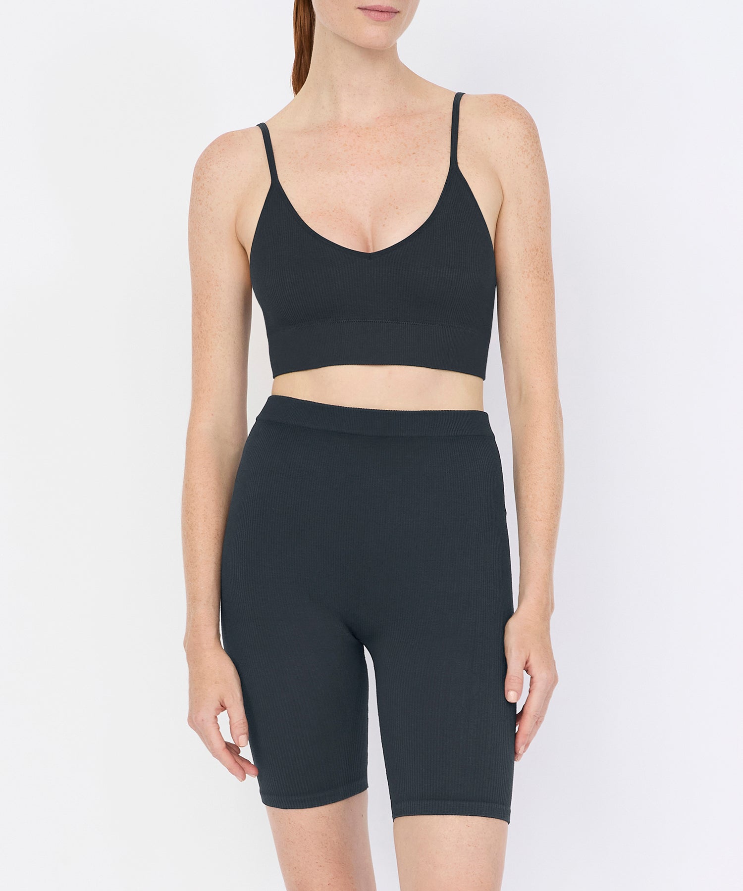 Bianca Rib Bralette - Navy