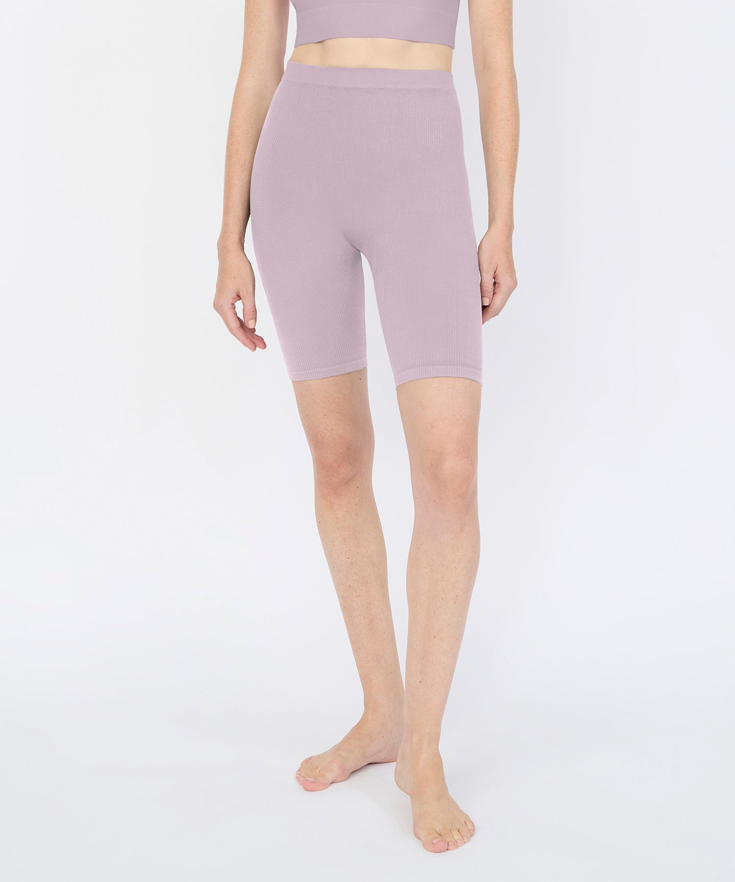Joanne Rib Short Legging 6" - Mauve