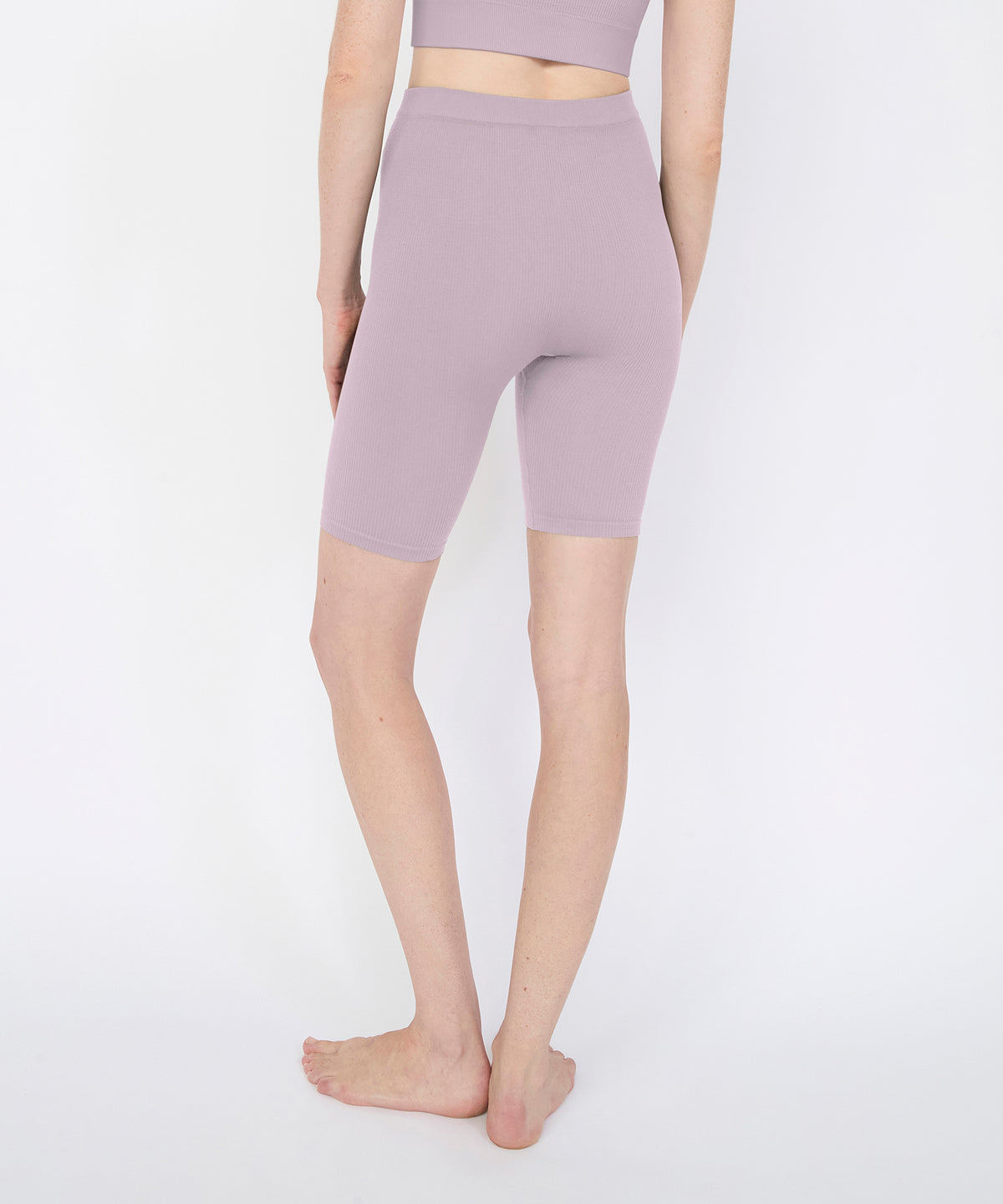 Joanne Rib Short Legging 6" - Mauve