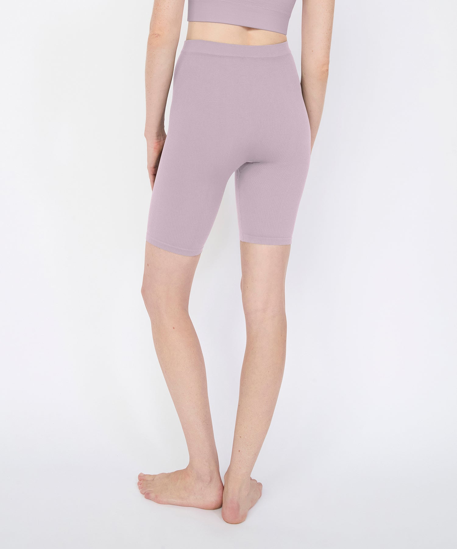 Joanne Rib Short Legging 6" - Mauve