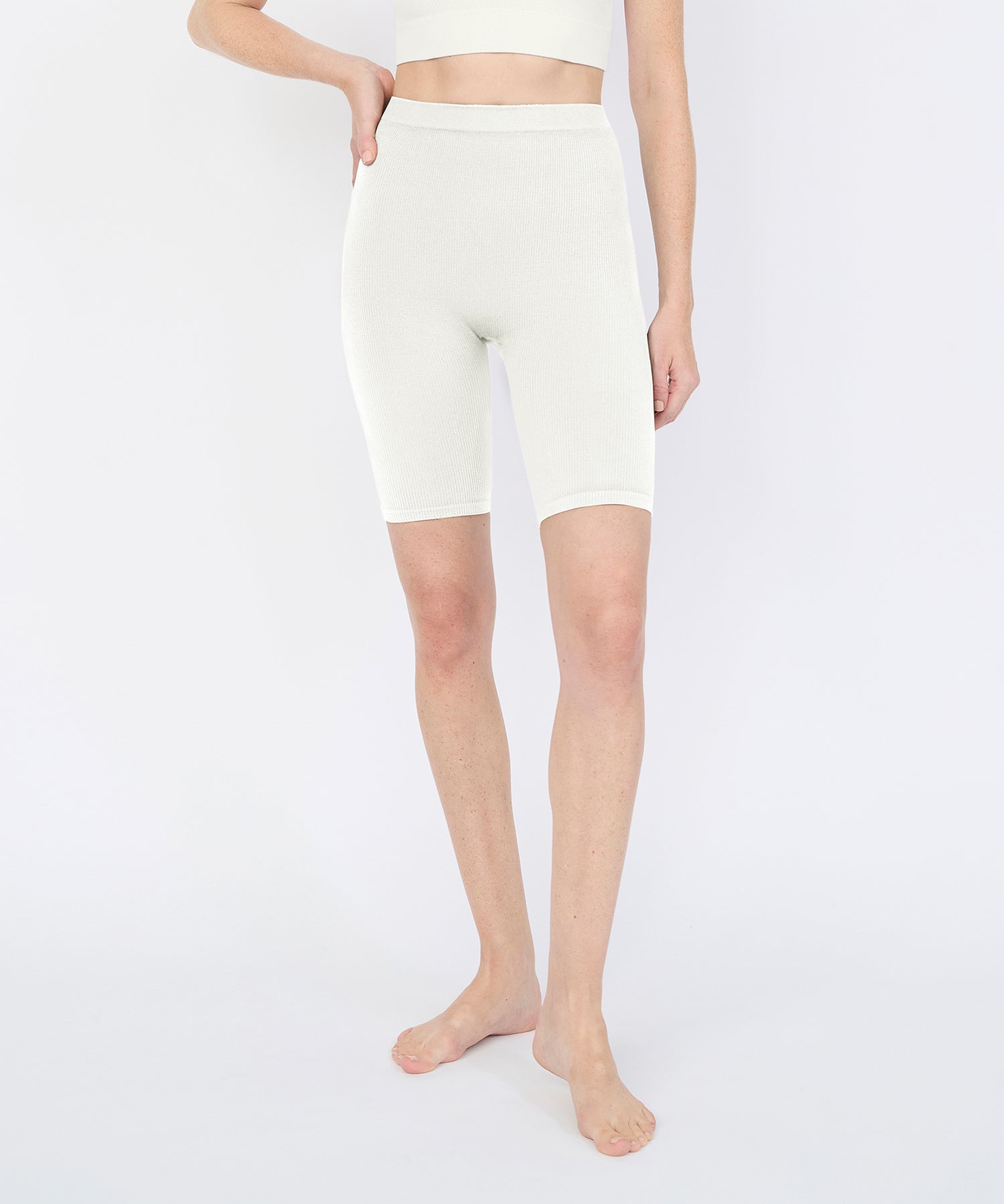Joanne Rib Short Legging - Pearl