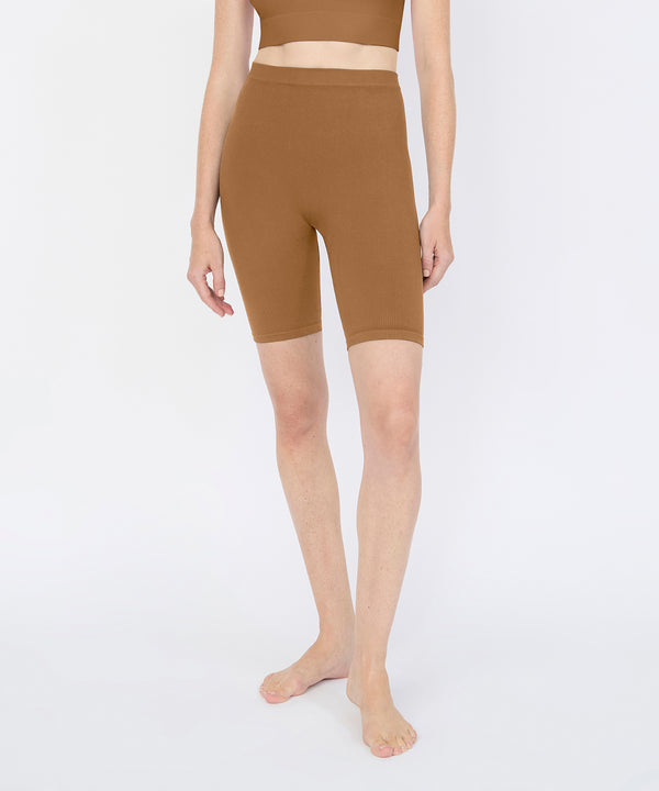 Joanne Rib Short Legging 6" - Terracotta
