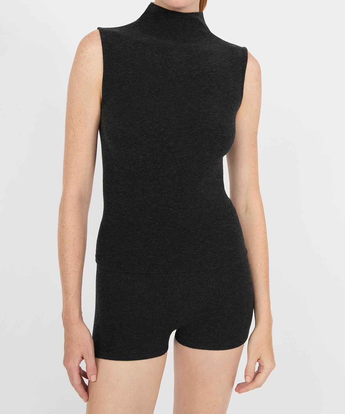 Gloria High Neck Tank - Black