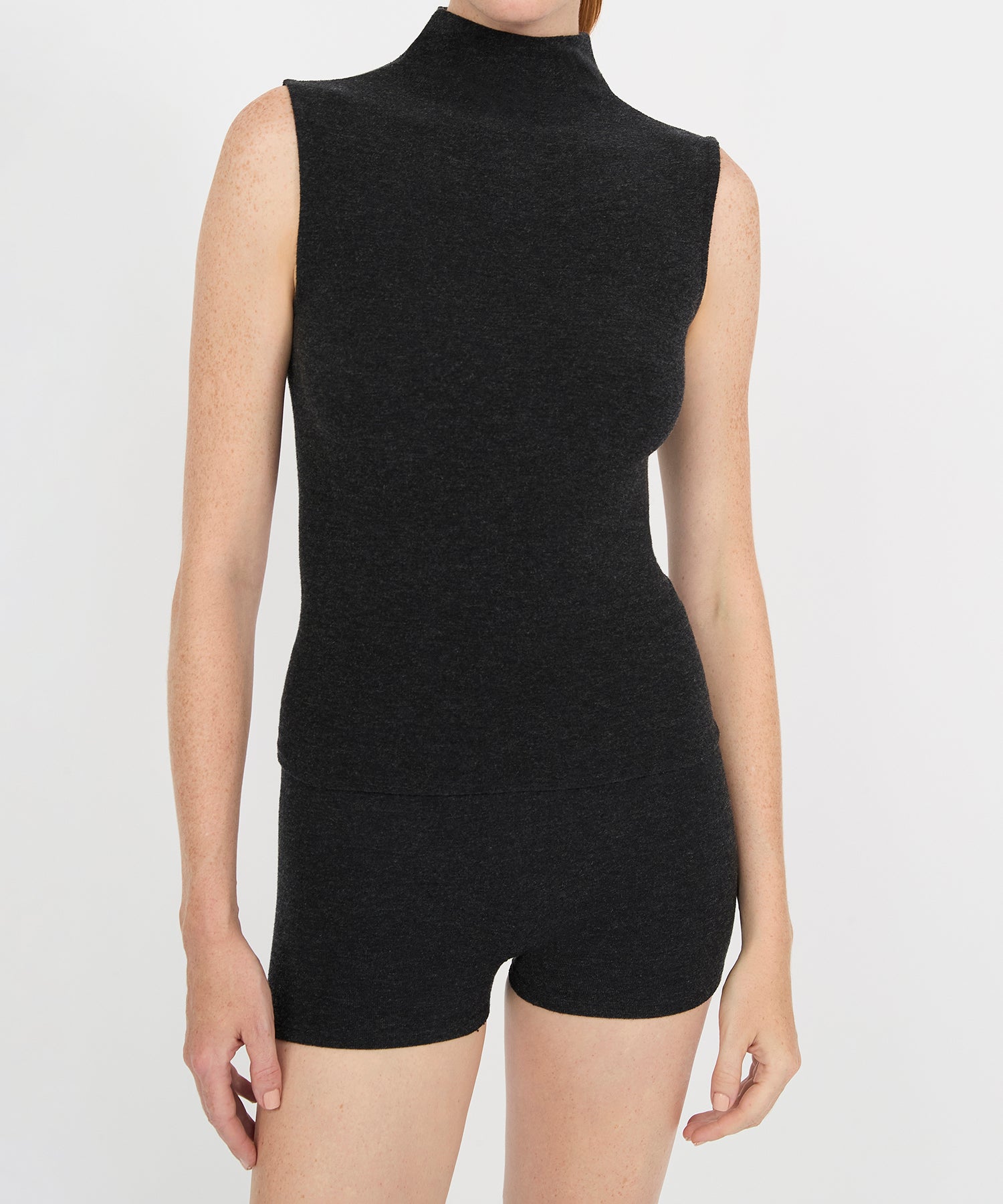 Gloria High Neck Tank - Black