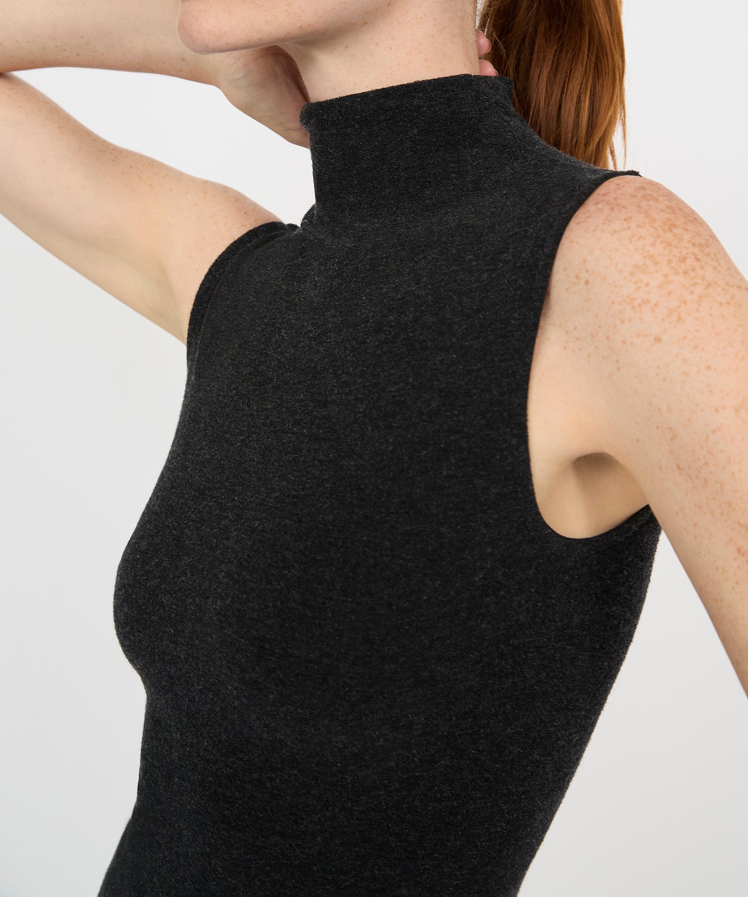Gloria High Neck Tank - Black