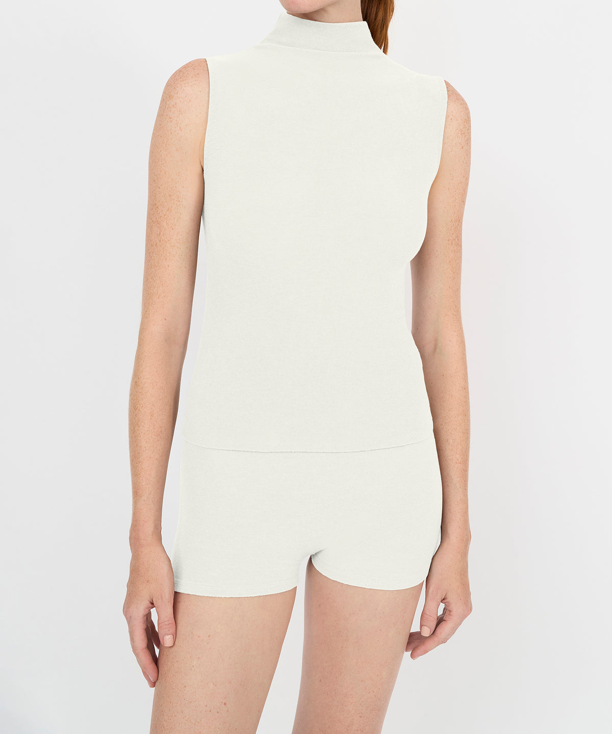 Gloria High Neck Tank - Pearl